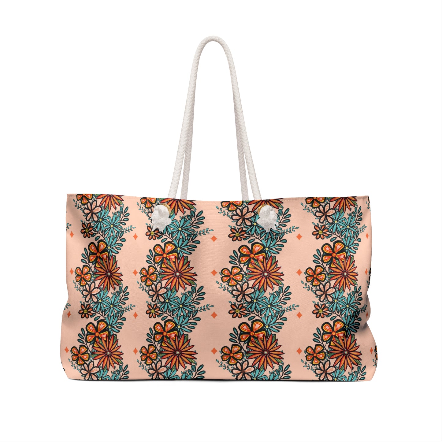 Daisy Bouquet Stripes Weekender Bag