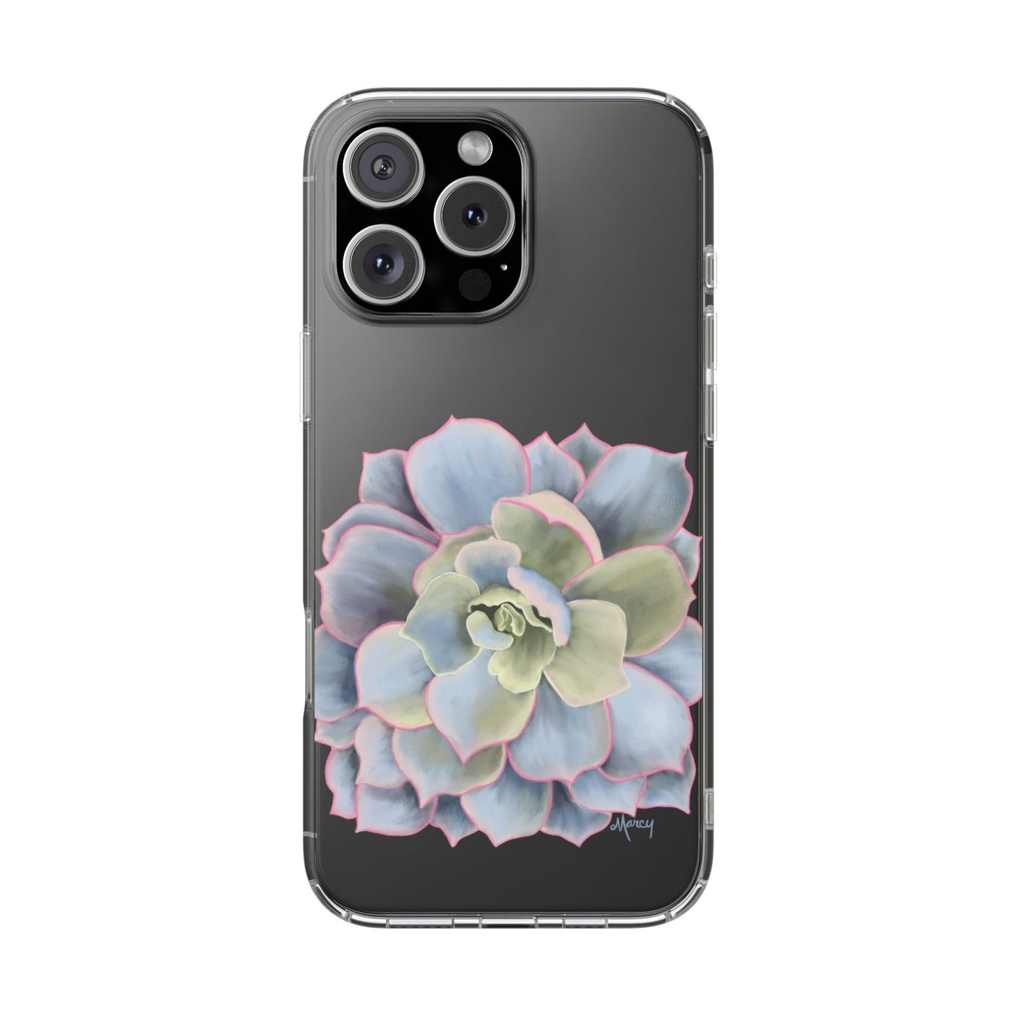 Blue and Green Succulent Clear Cases