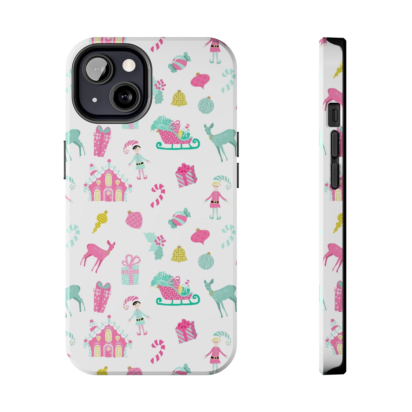 Pastel Christmas on White Tough Phone Cases