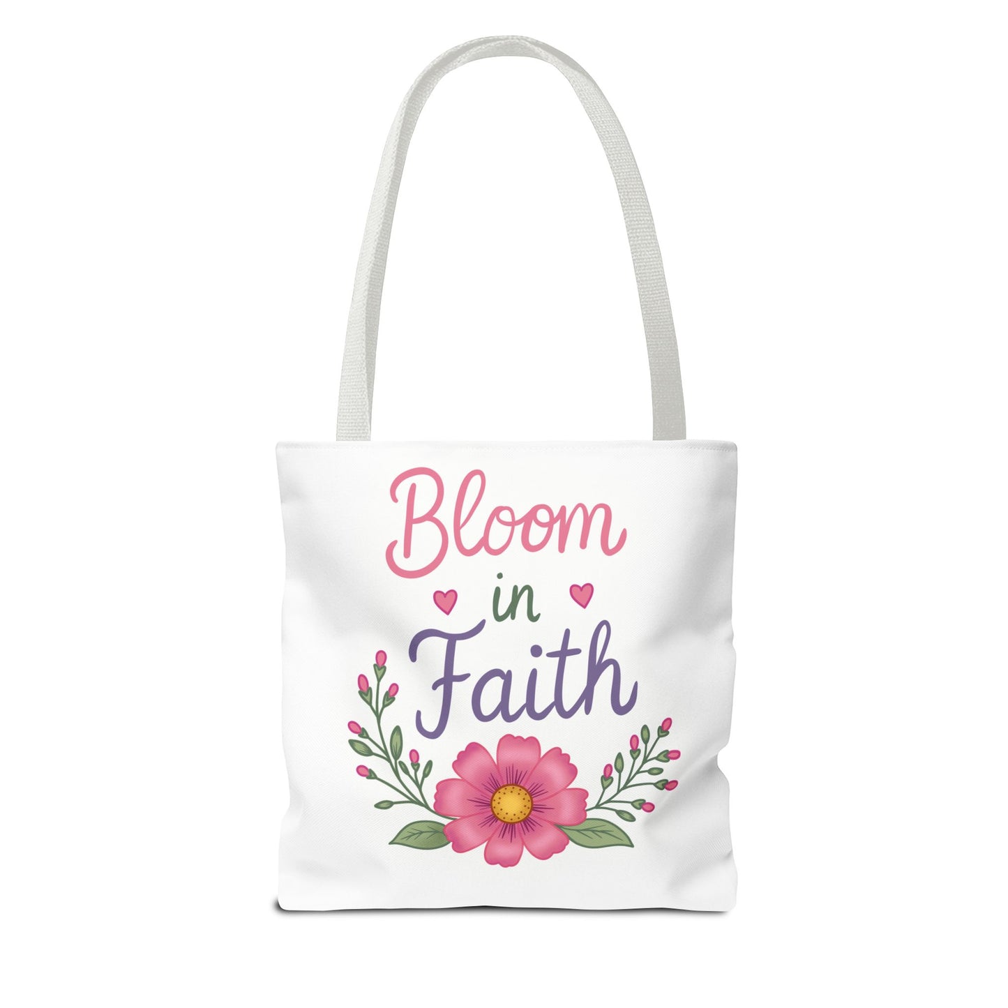 Bloom in Faith Floral Tote Bag — Inspirational Scripture Gift