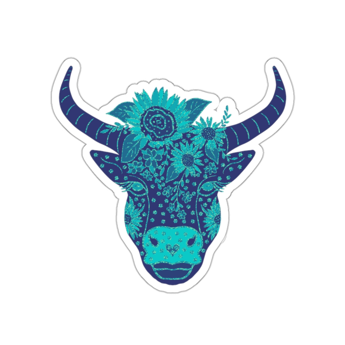 Floral Cow Wanda Die-Cut Sticker