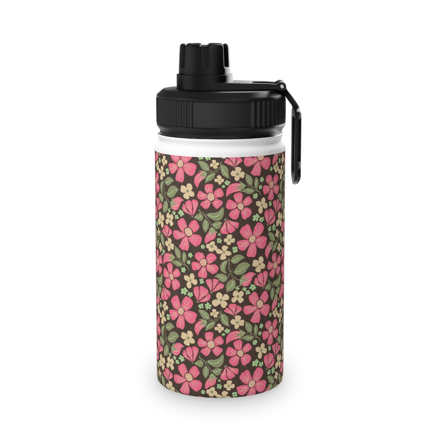 Wild Rose Meadow Water Bottle – Stainless Steel Sports Lid