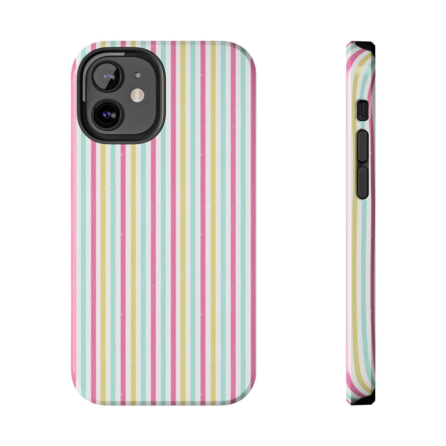 Pastel Christmas Stripes on White Tough Phone Cases