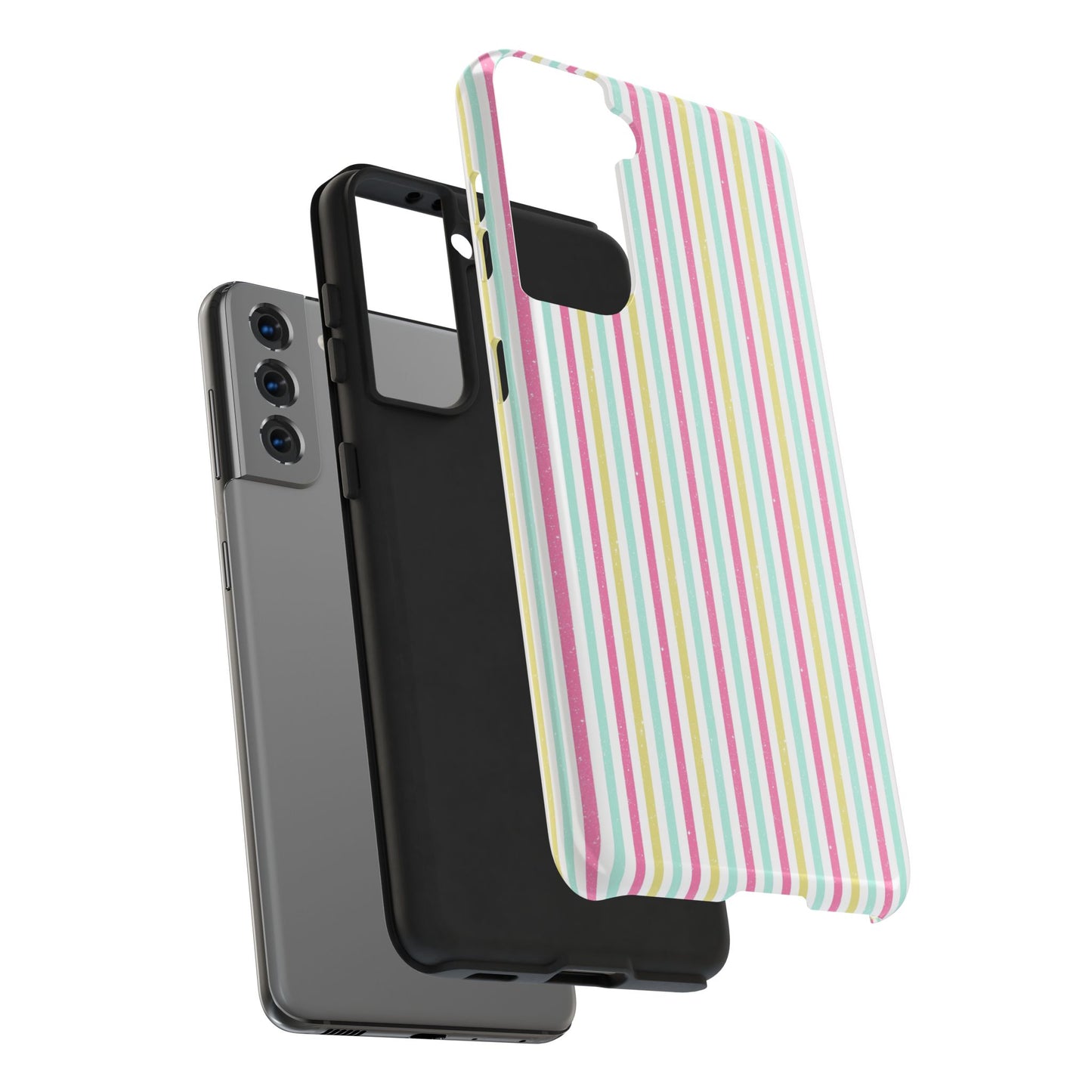Pastel Stripes on White Tough Phone Cases