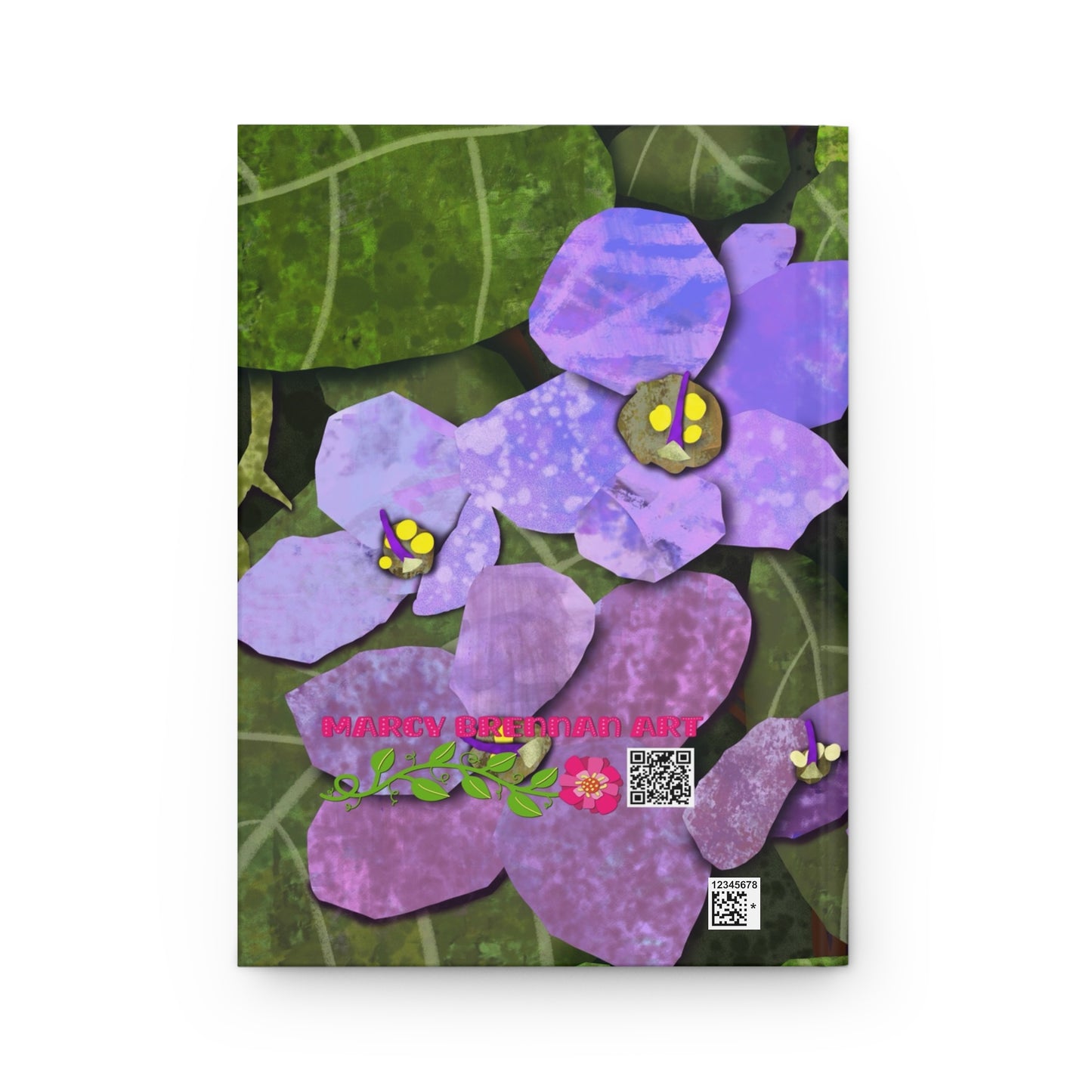 African Violets Collage Hardcover Journal Matte