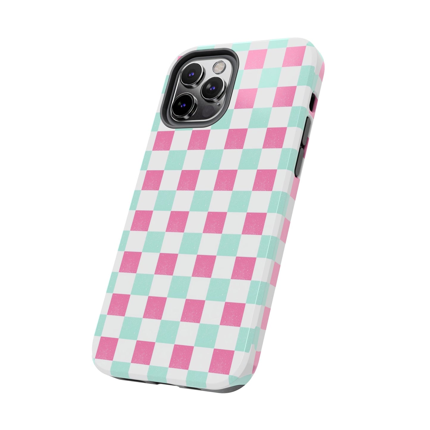 Pastel Christmas Checks Tough Phone Cases