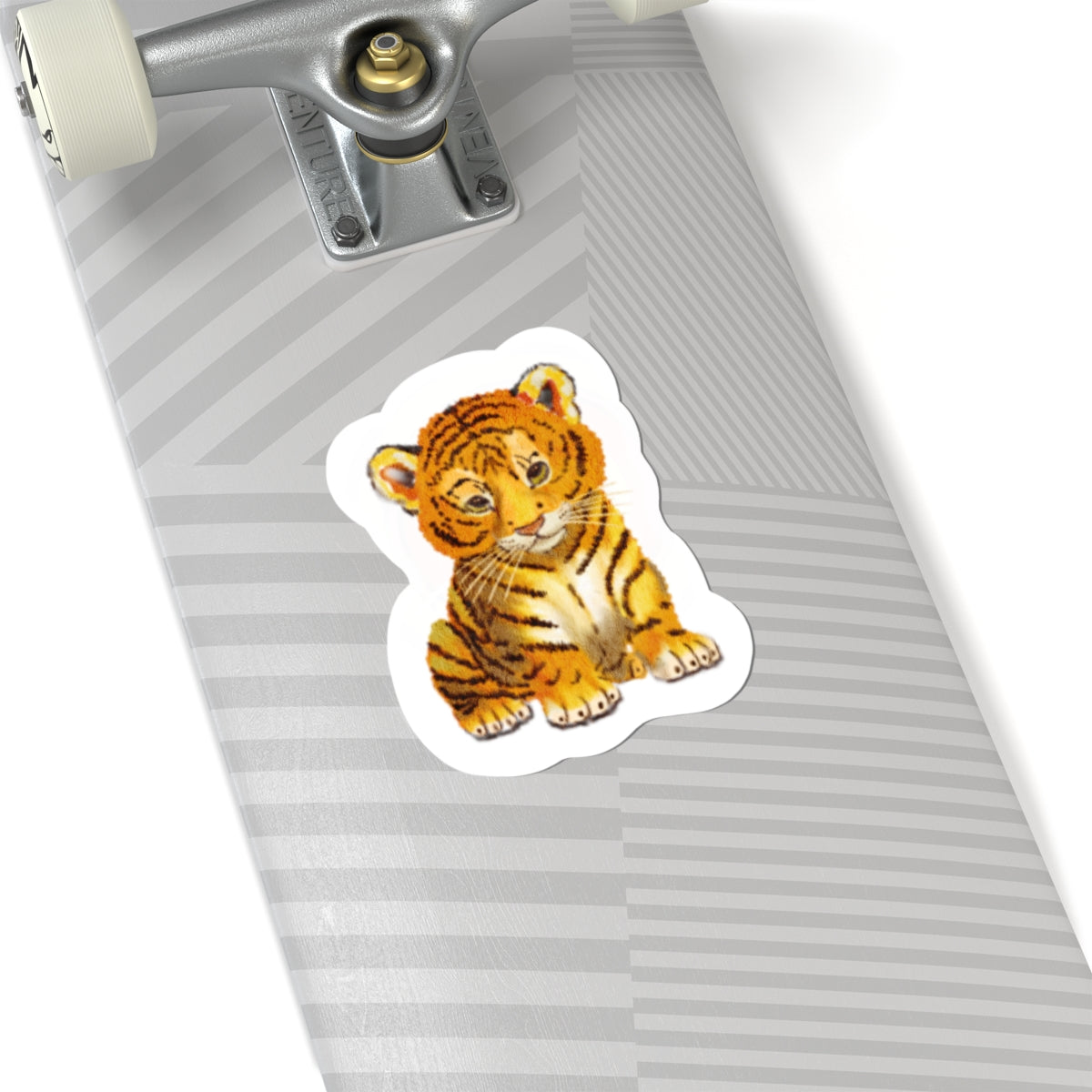 Tiger Cub Sticker — Cute Watercolor Baby Tiger Vinyl Decal for Laptops, Water Bottles & Journals