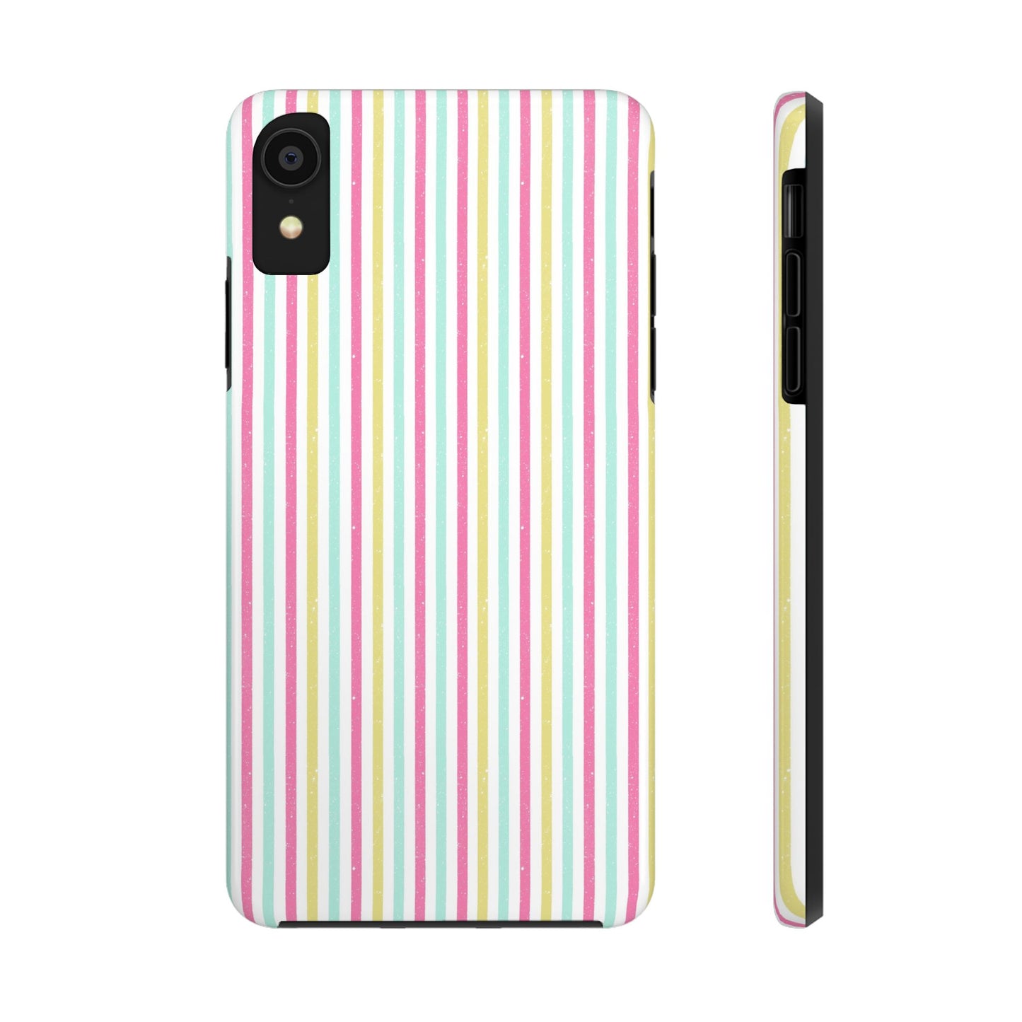 Pastel Christmas Stripes on White Tough Phone Cases