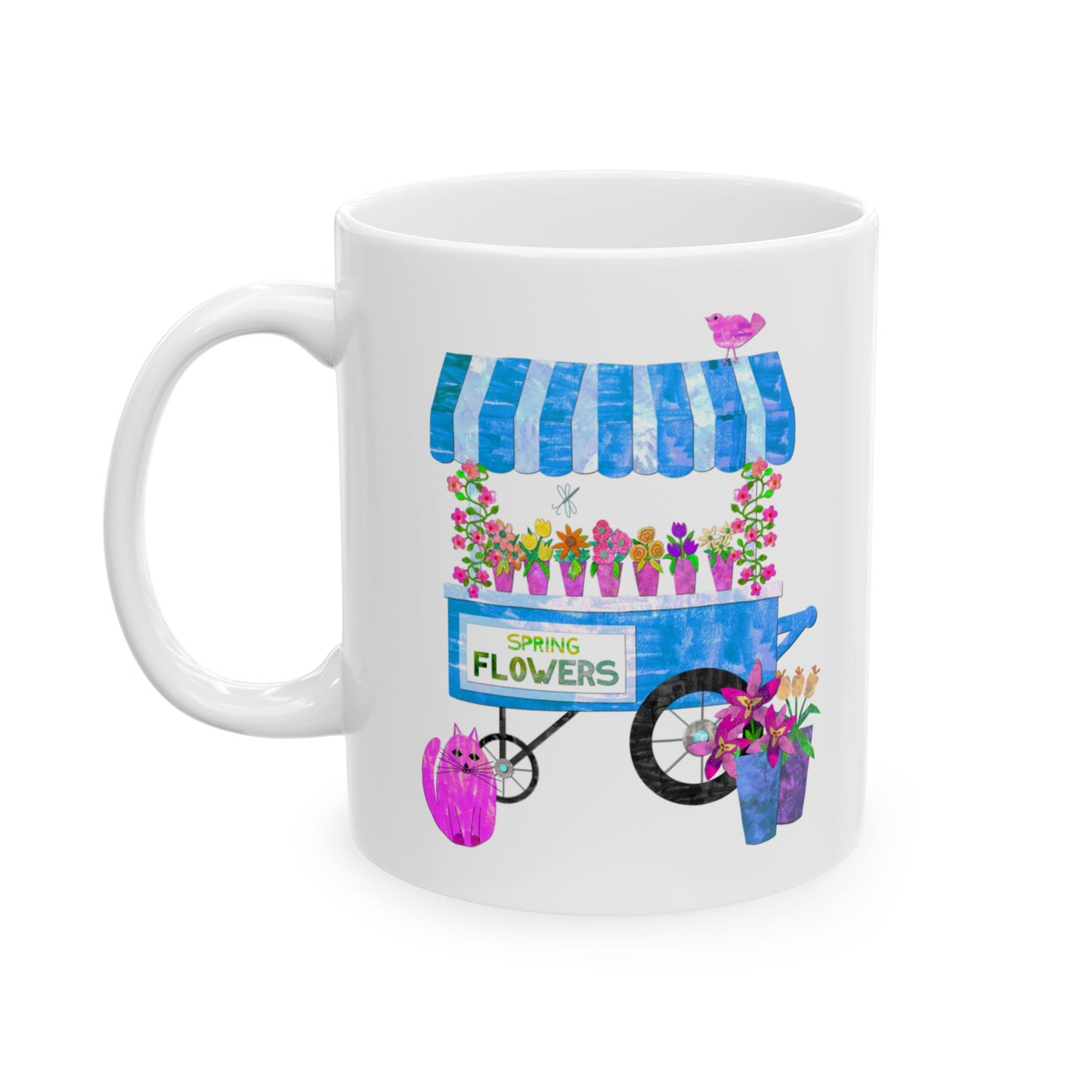 Spring Flower Cart Collage Ceramic Mug 11oz & 15oz