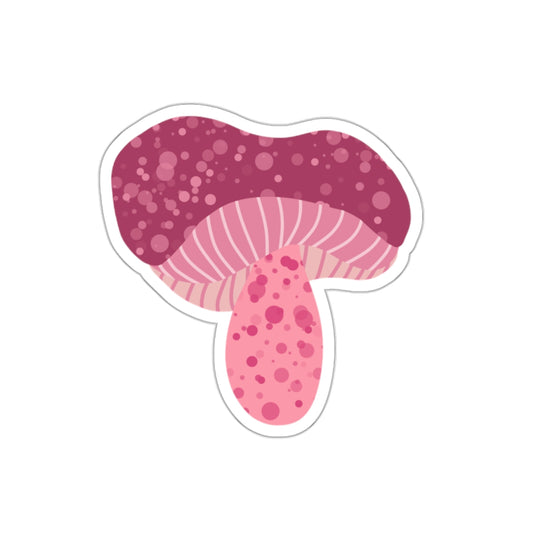 70s Groove Pink Spotted Mushroom Die Cut Sticker