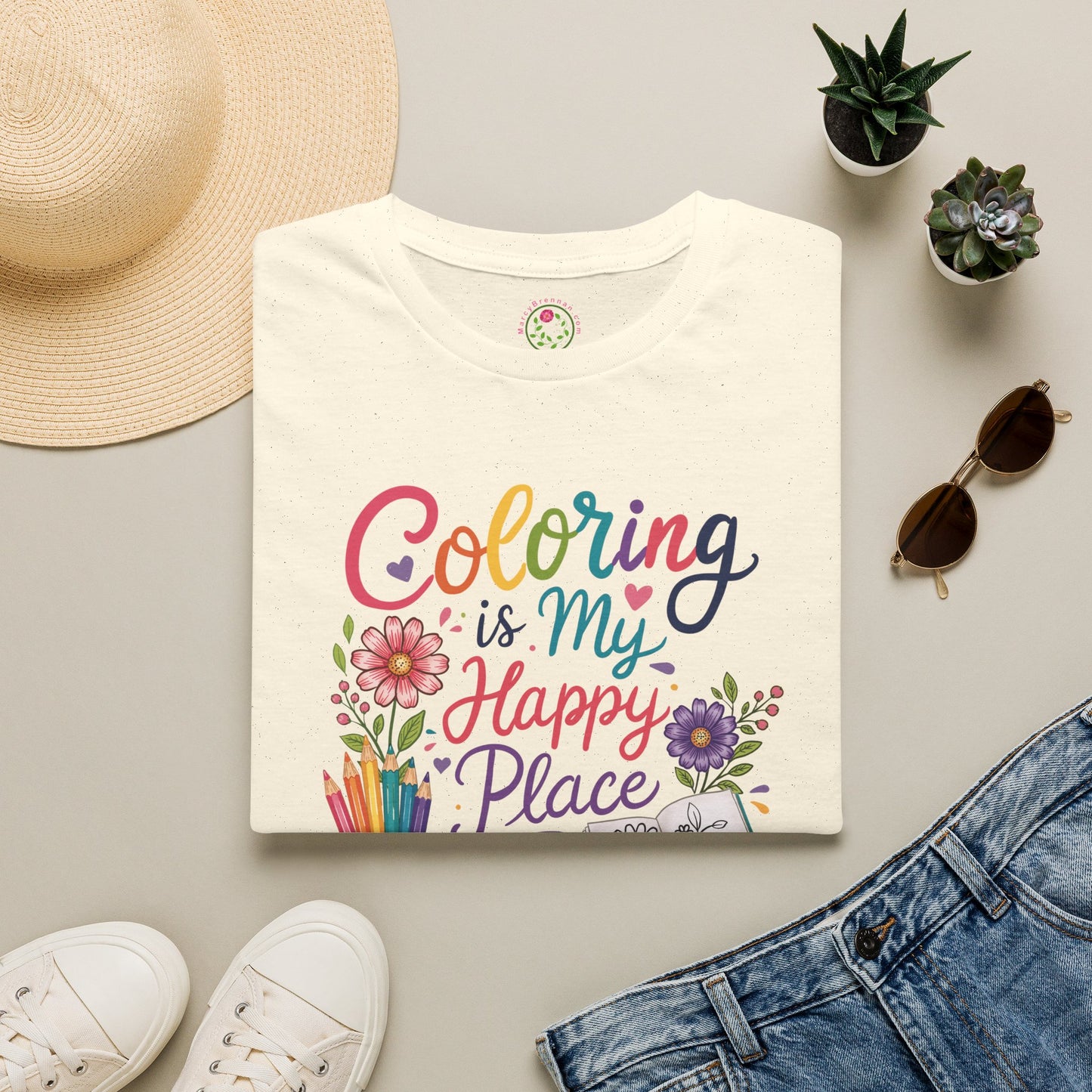Coloring Is My Happy Place T-Shirt — Relaxing Adult Coloring Tee