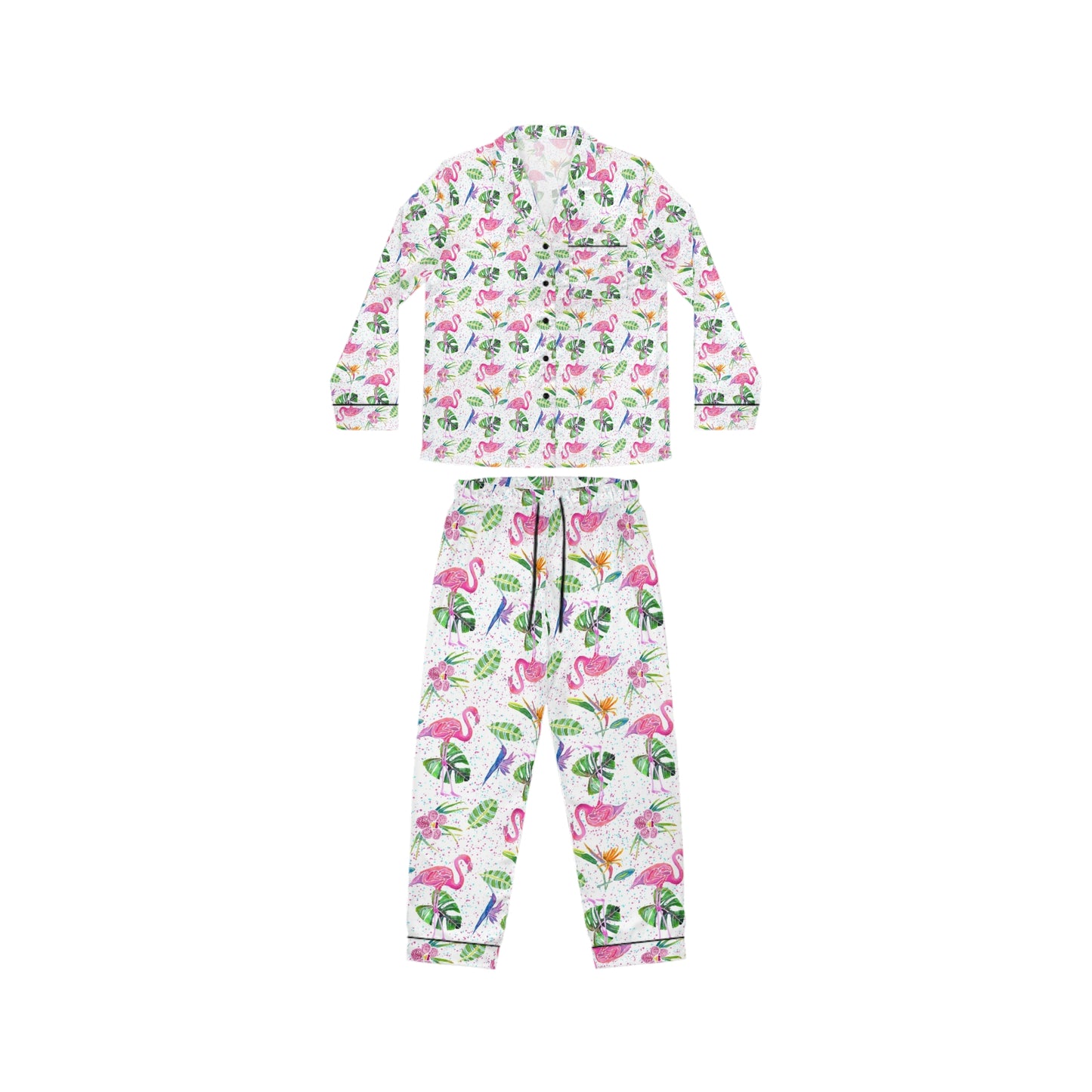 Flamingo Party Women's Satin Pajamas