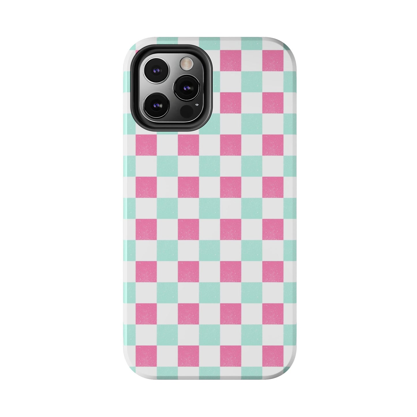 Pastel Christmas Checks Tough Phone Cases