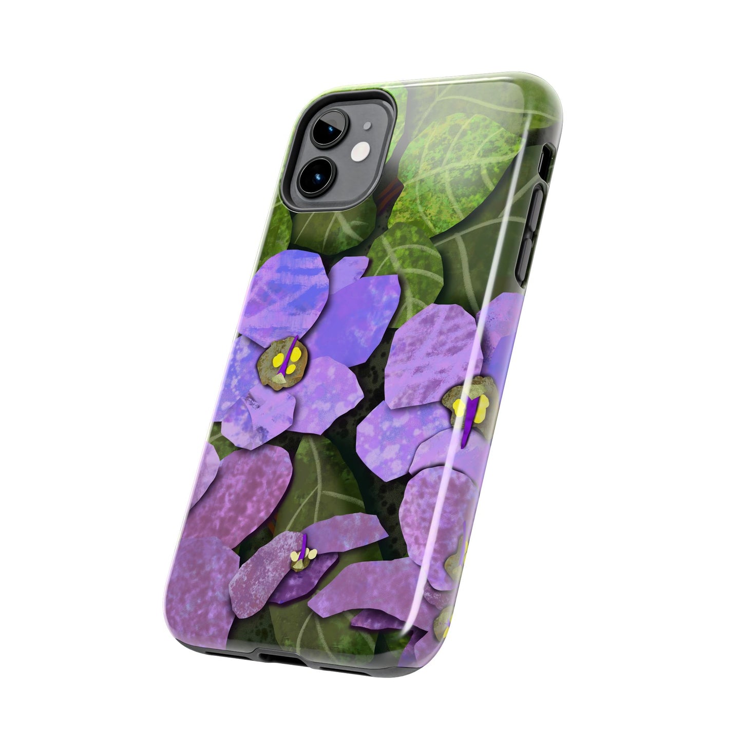 African Violets Collage Art Tough Phone Cases