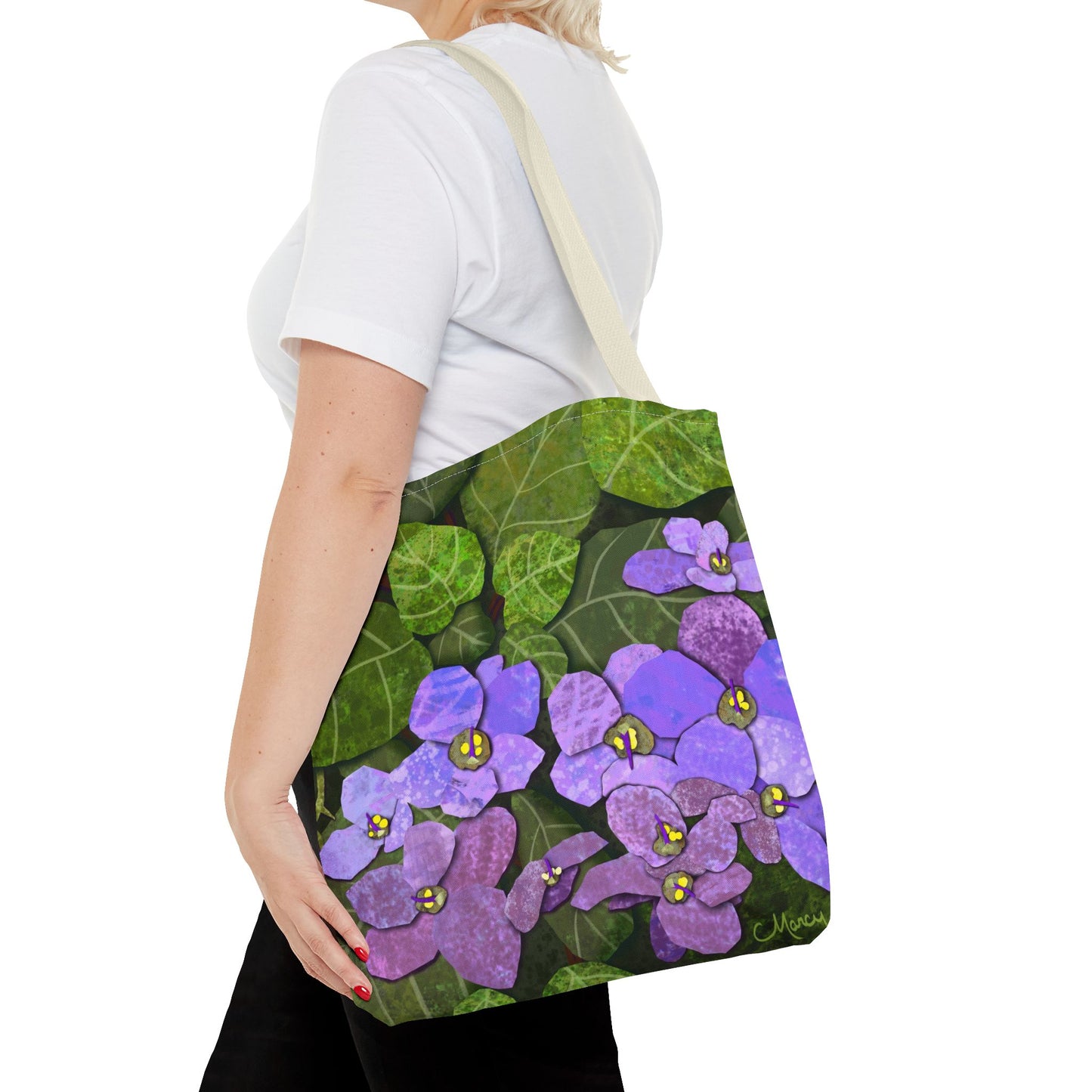 African Violets Collage Tote Bag
