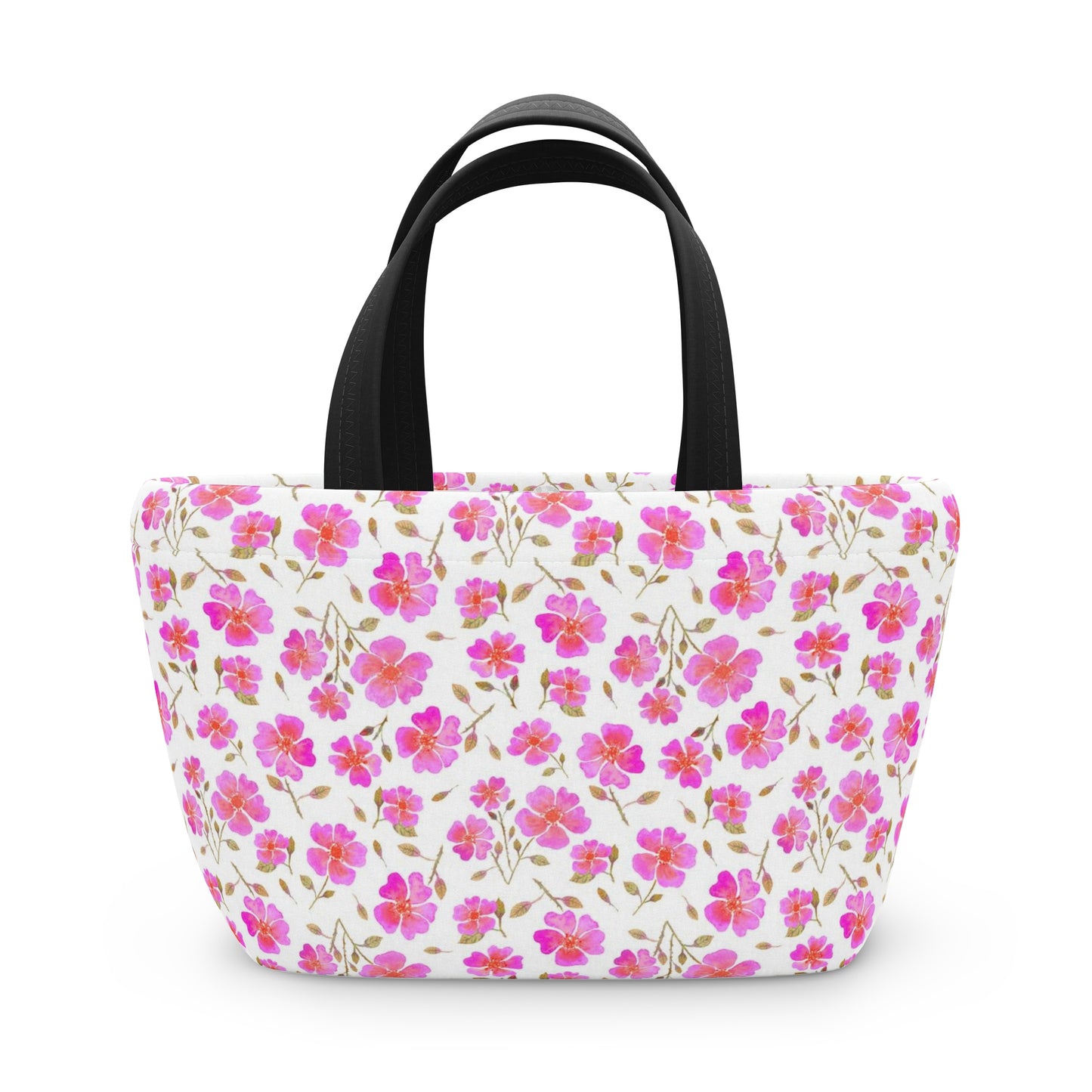 Hot Pink Wild Roses Lunch Bag