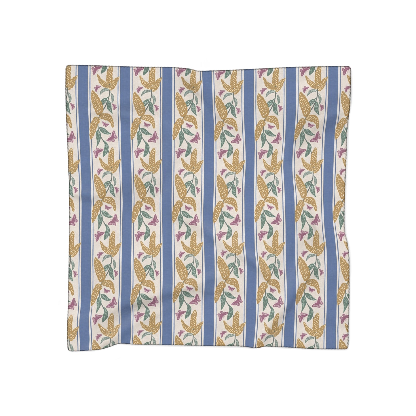 Goldenrod and Butterflies Square Poly Scarf