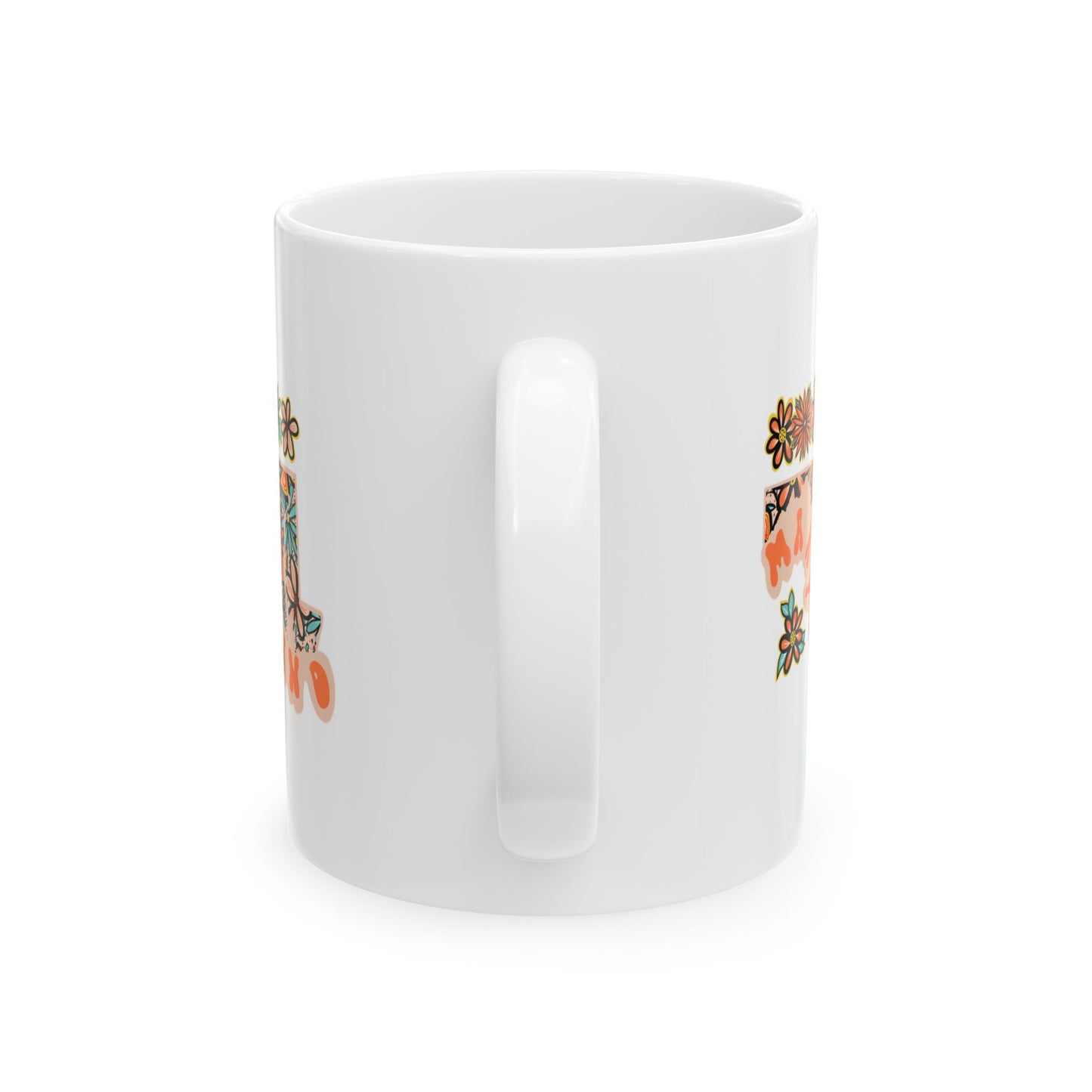 Retro 70s Flowers Maryland Ceramic Mug 11 oz and 15 oz