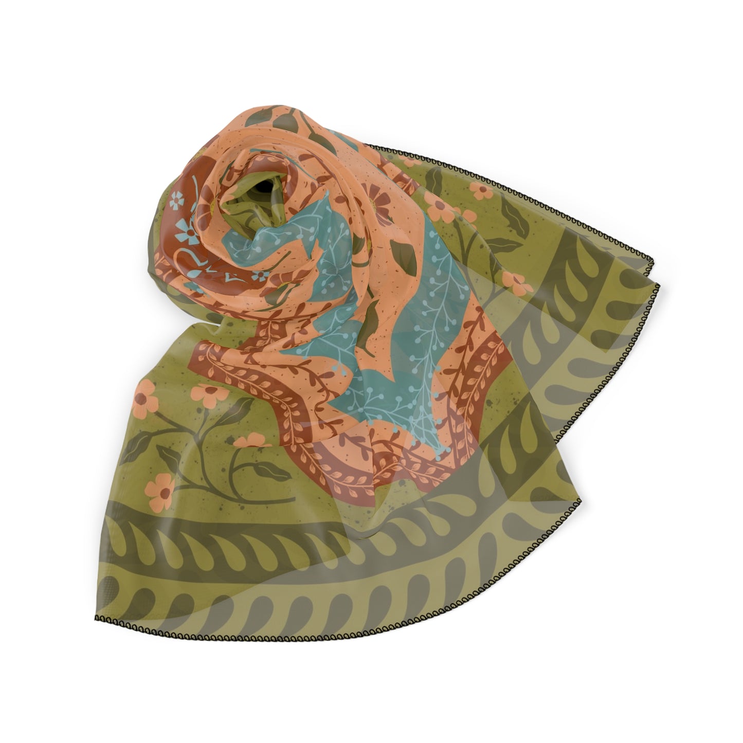 Scandi Woodland Squirrel Square Poly Scarf