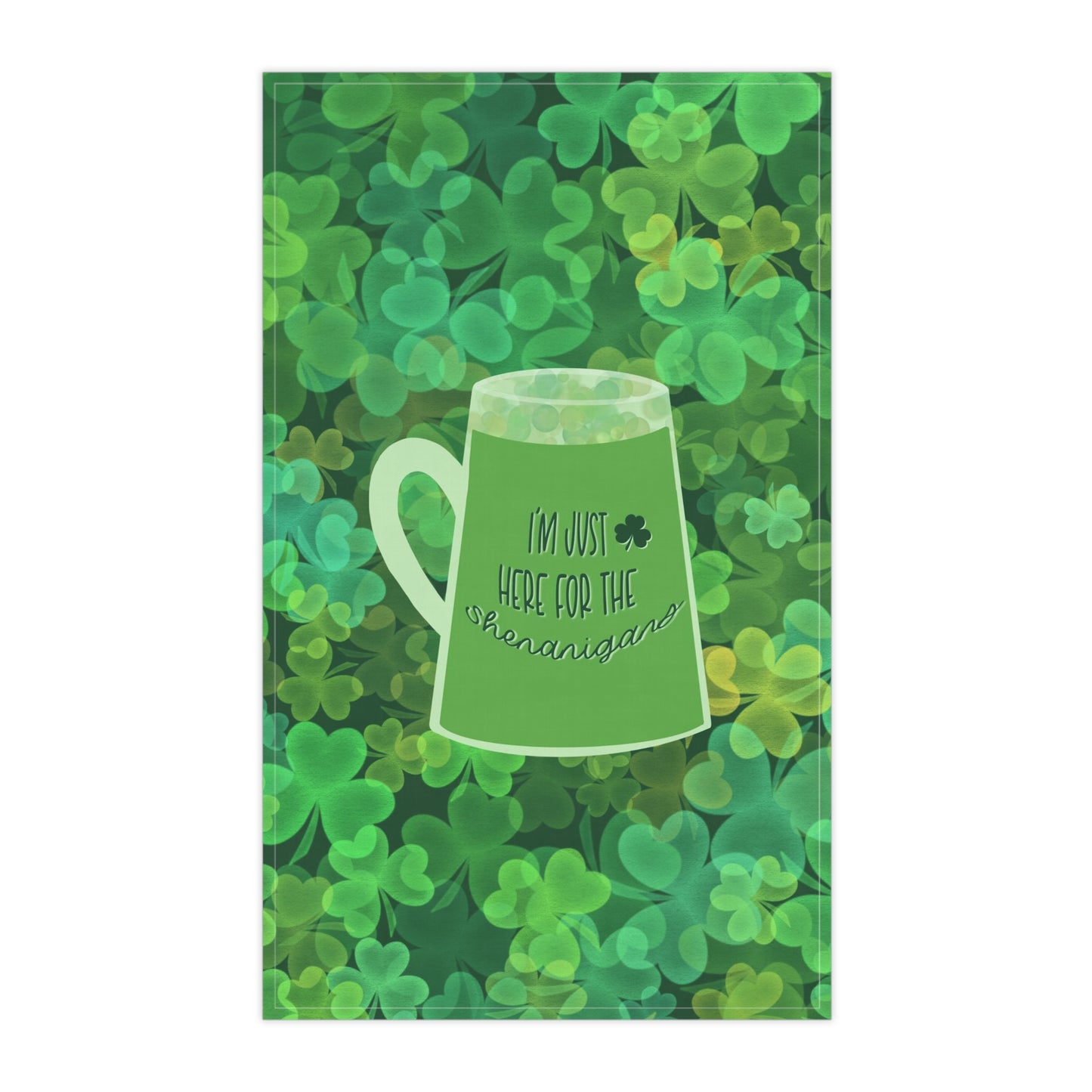 Shamrocks, green beer Kitchen Towel