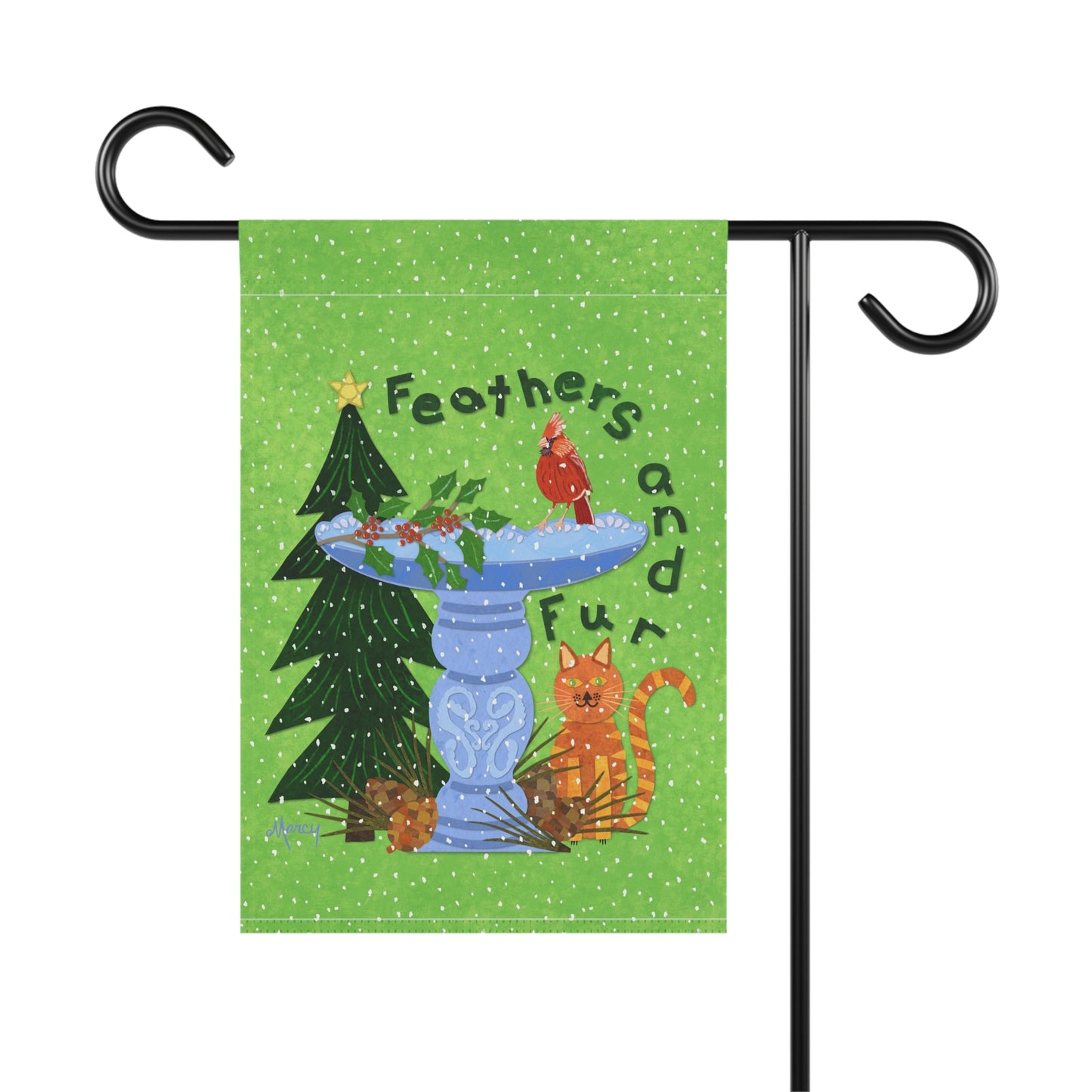 Feathers and Fur Collage Garden Banner