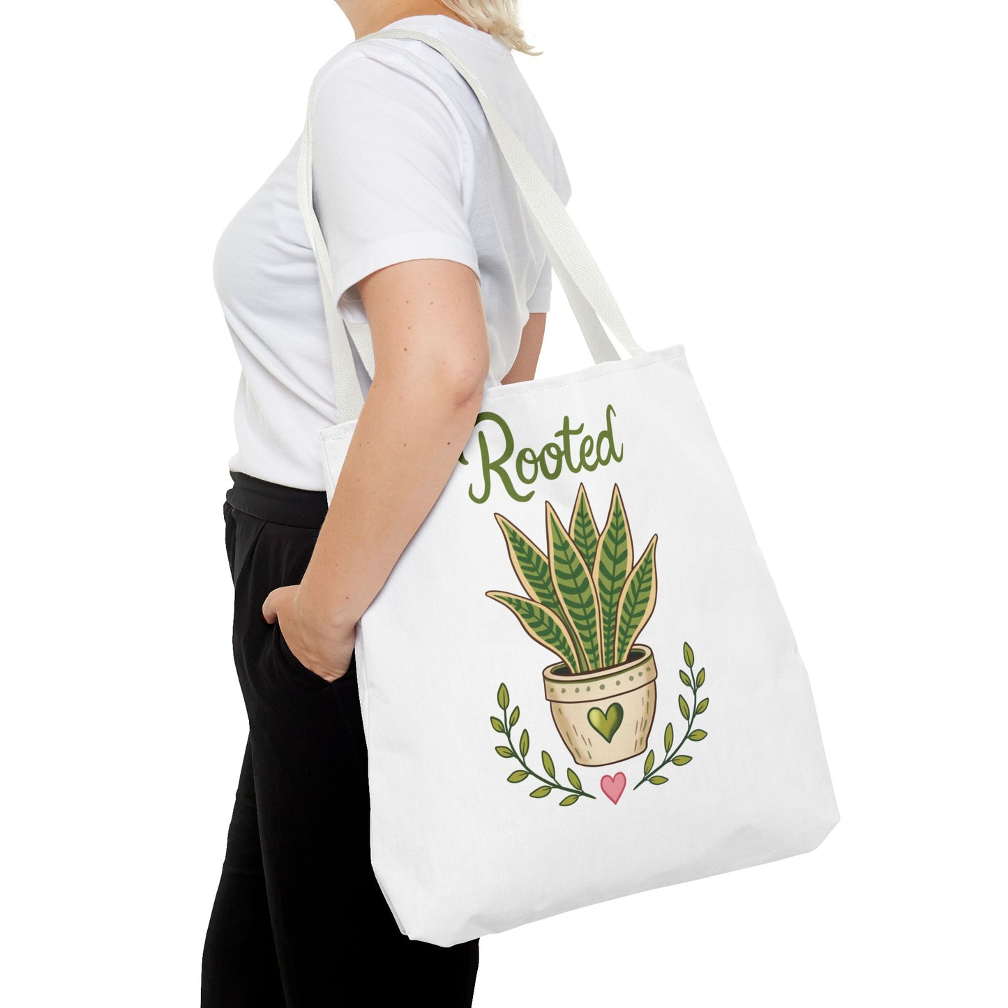 Rooted Plant Tote Bag – Cute Sansevieria Potted Plant Illustration