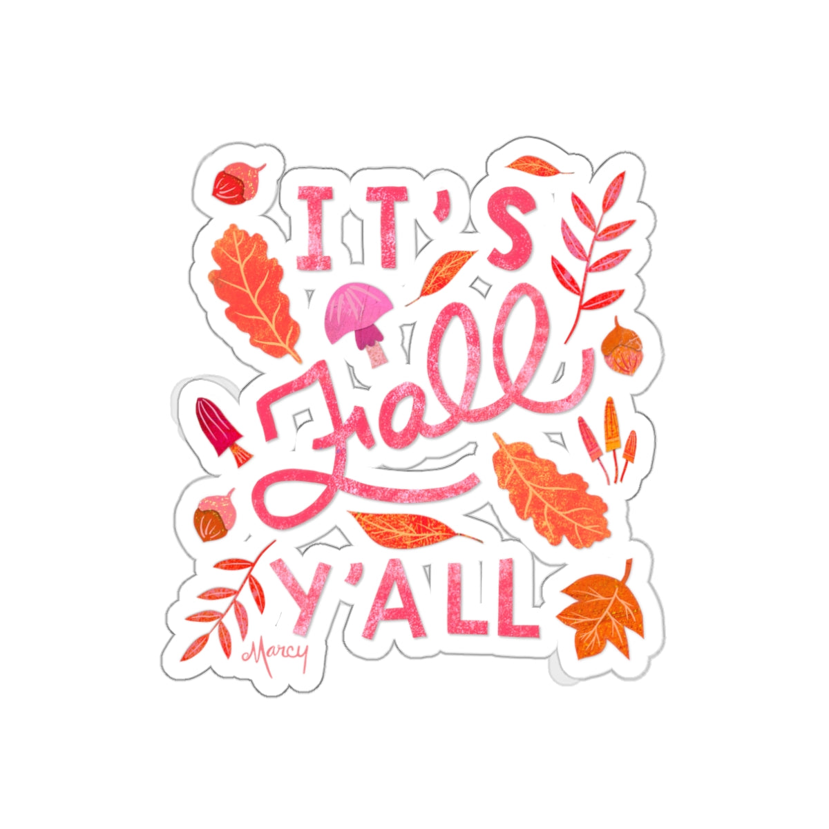 It’s Fall Y’all Collage Die Cut Sticker