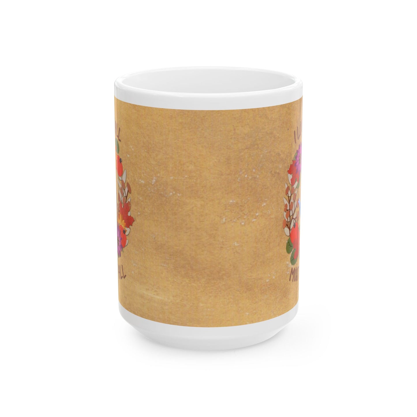 I Love Fall Most of All Autumn Wreath Collage Ceramic Mug 11oz & 15oz