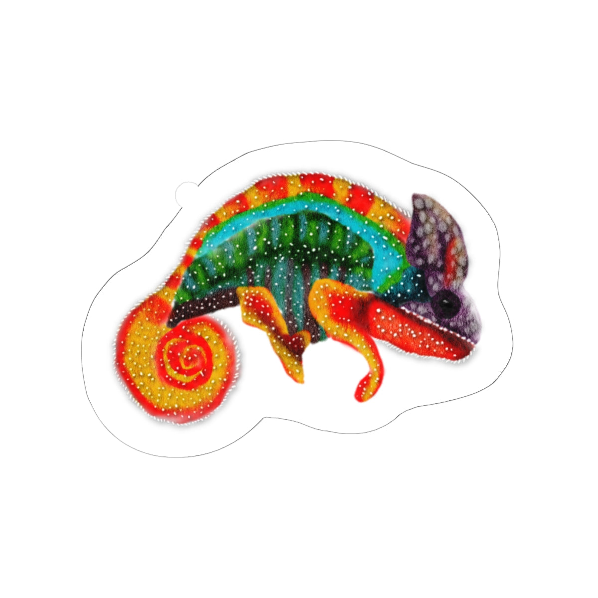Colorful Rainbow Chameleon from Pico’s Jungle Adventure Book Vinyl Kiss-Cut Sticker