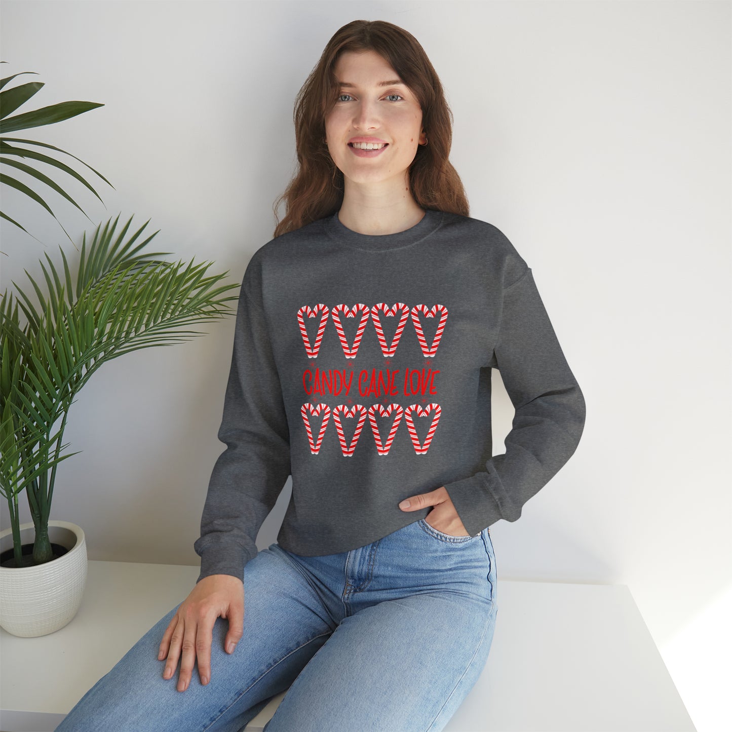 Candy Cane Hearts Unisex Heavy Blend™ Crewneck Sweatshirt