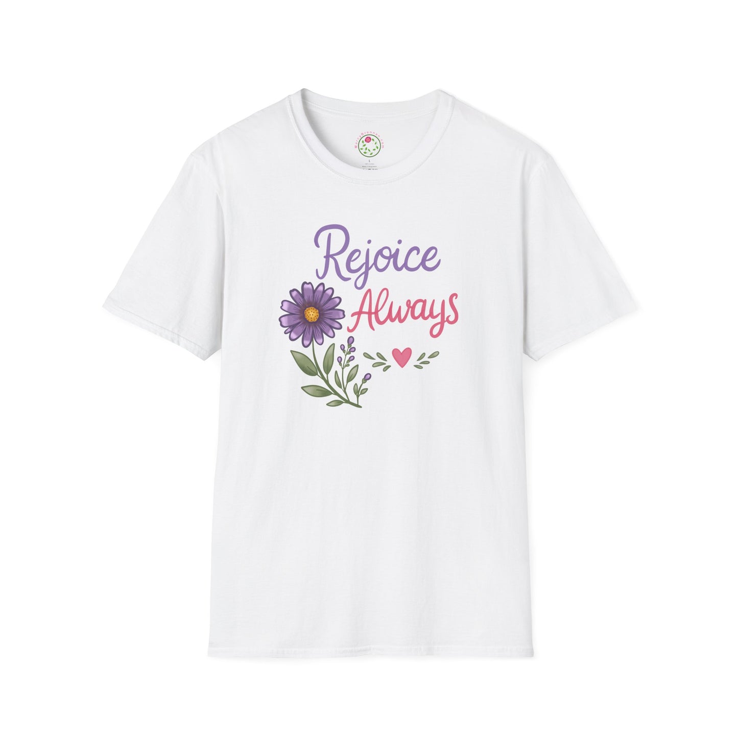 Rejoice Always Floral T-Shirt — Inspirational Christian Message Tee
