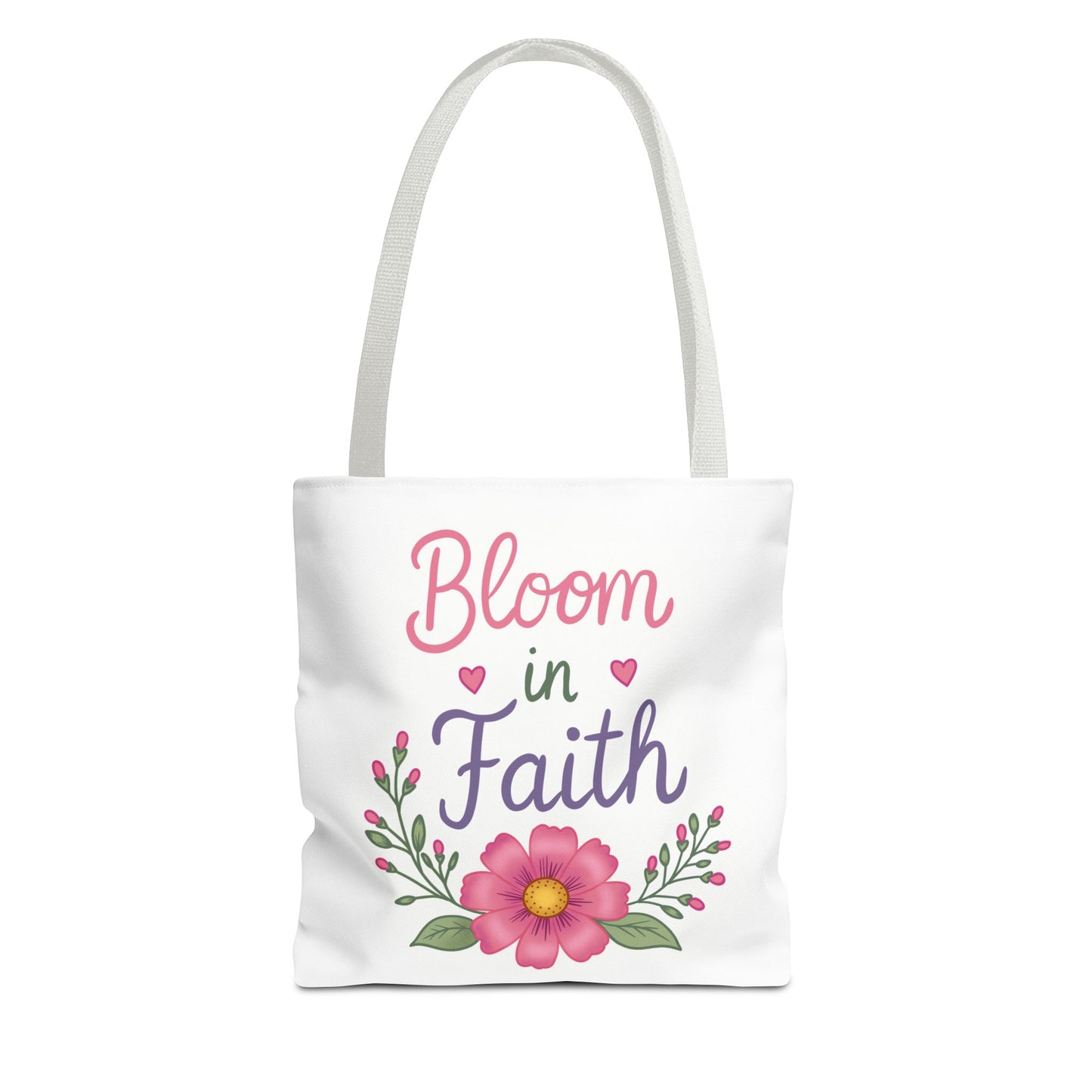 Bloom in Faith Floral Tote Bag — Inspirational Scripture Gift