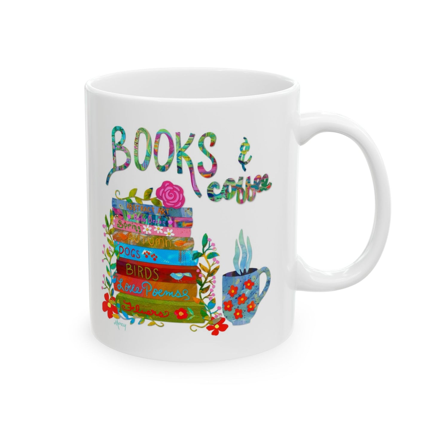 Books and Coffee Collage Ceramic Mug 11oz & 15oz