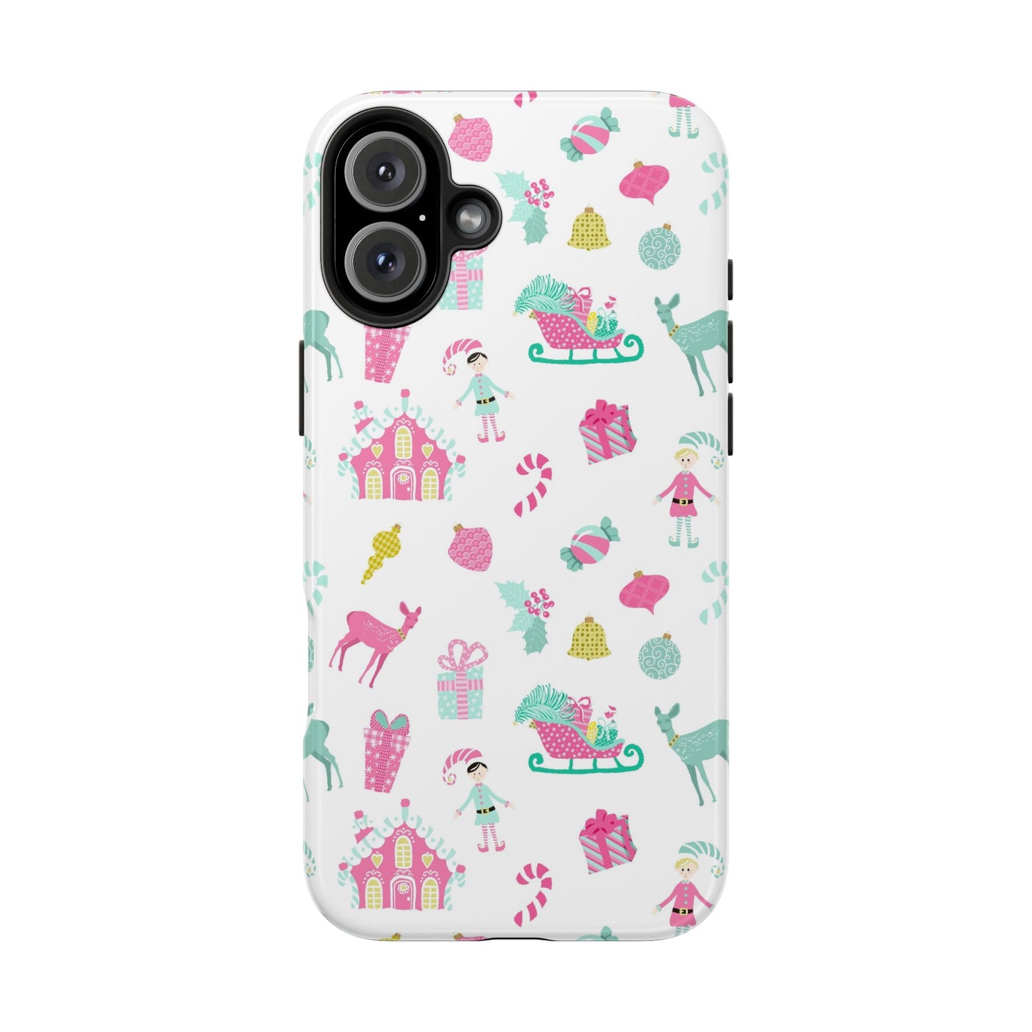 Pastel Christmas on White Tough Phone Cases