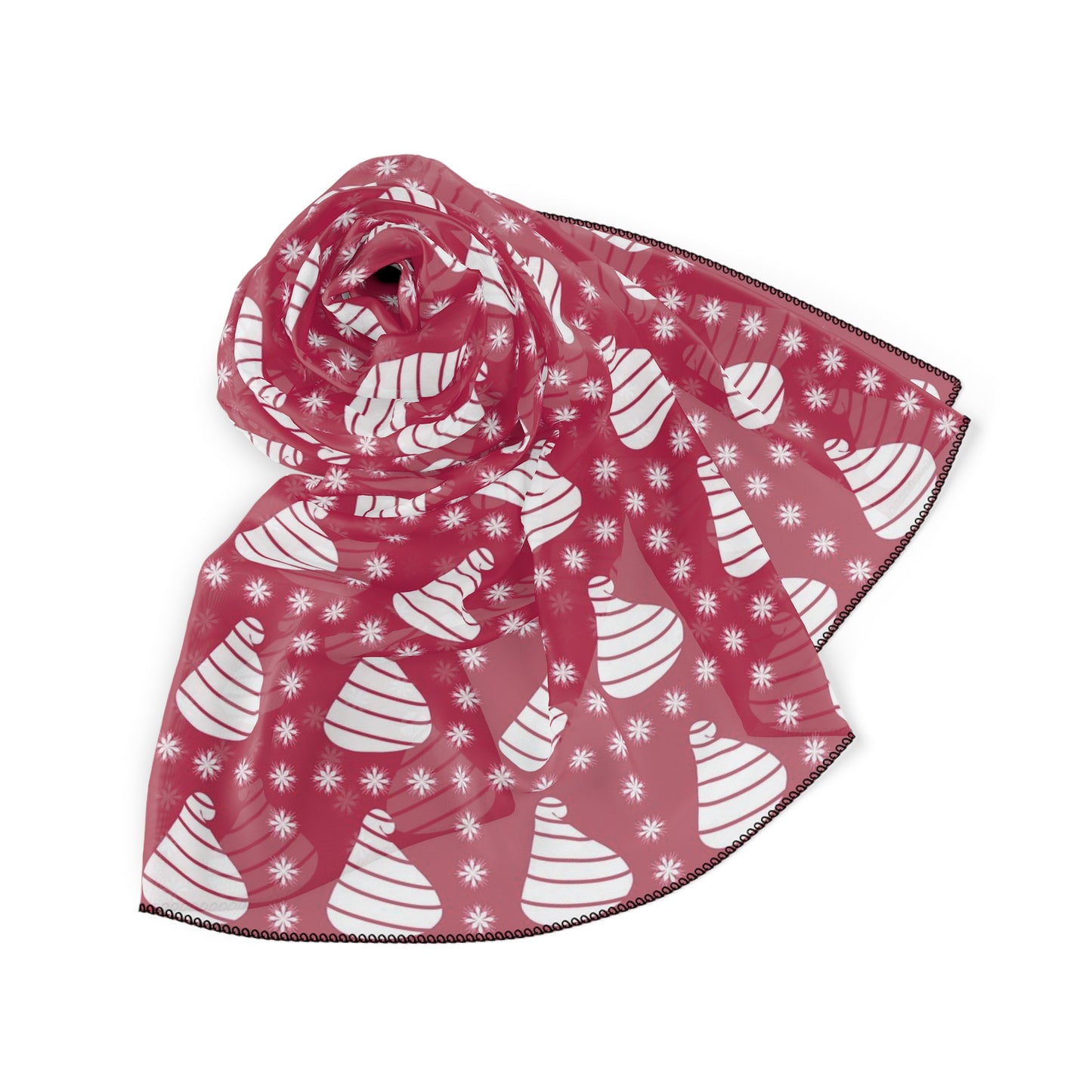 Peppermint Kisses Square Poly Scarf