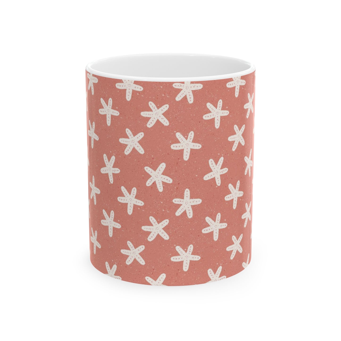 Starfish on Coral Ceramic Mug 11oz