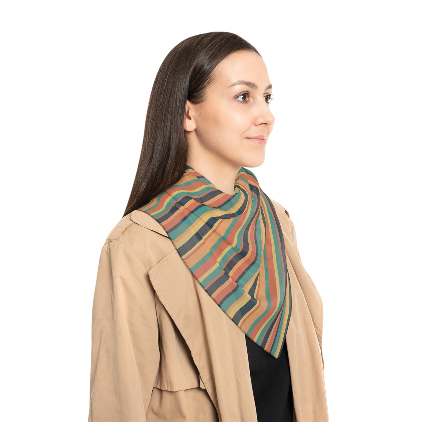 Sunbaked Stripes Square Poly Scarf