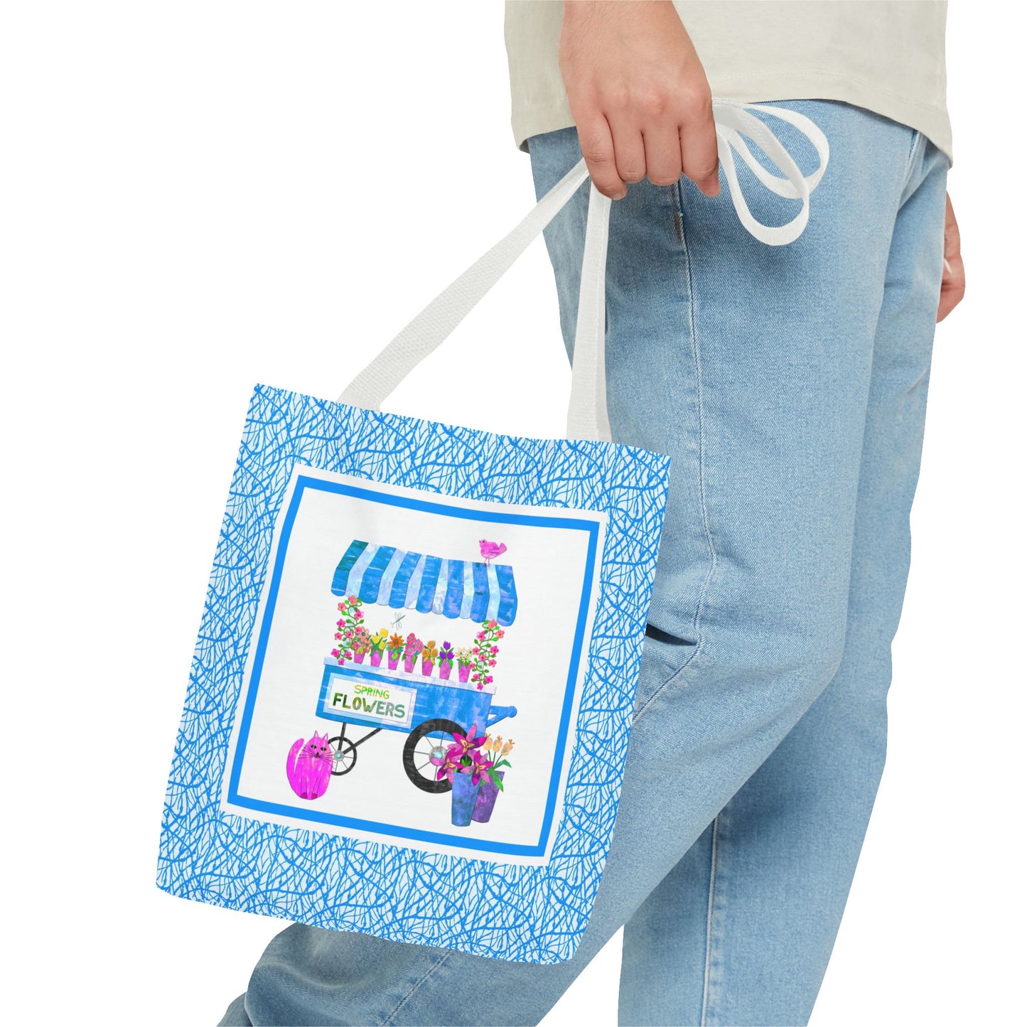 Spring Flower Cart Collage Tote Bag