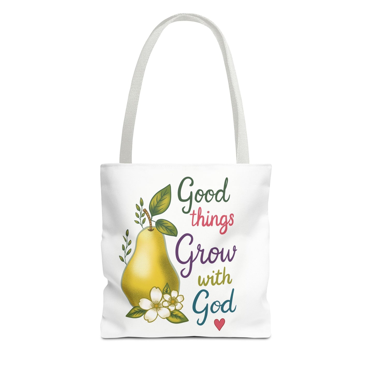 Faithful Harvest Tote — "Good Things Grow with God" Inspirational Grocery Bag