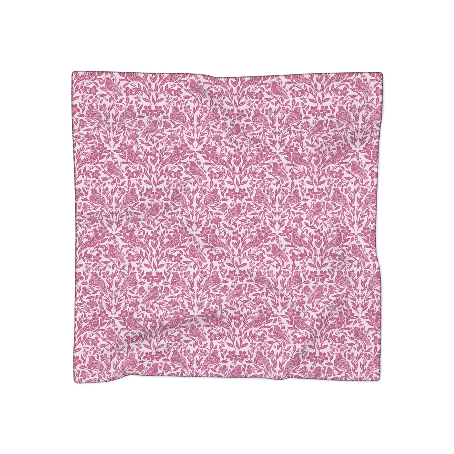 Bird Song & Blossoms — Botanical Print Poly Scarf