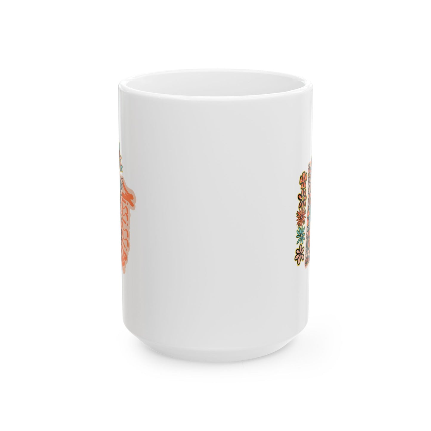 Retro 70s Flowers Mississippi Ceramic Mug 11 oz and 15 oz