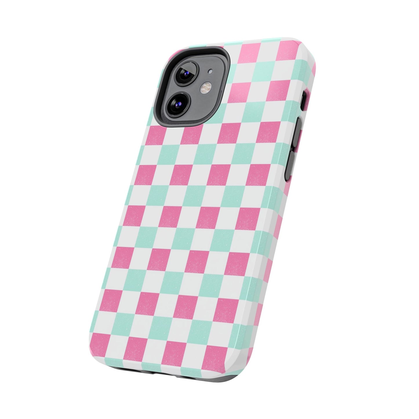 Pastel Christmas Checks Tough Phone Cases