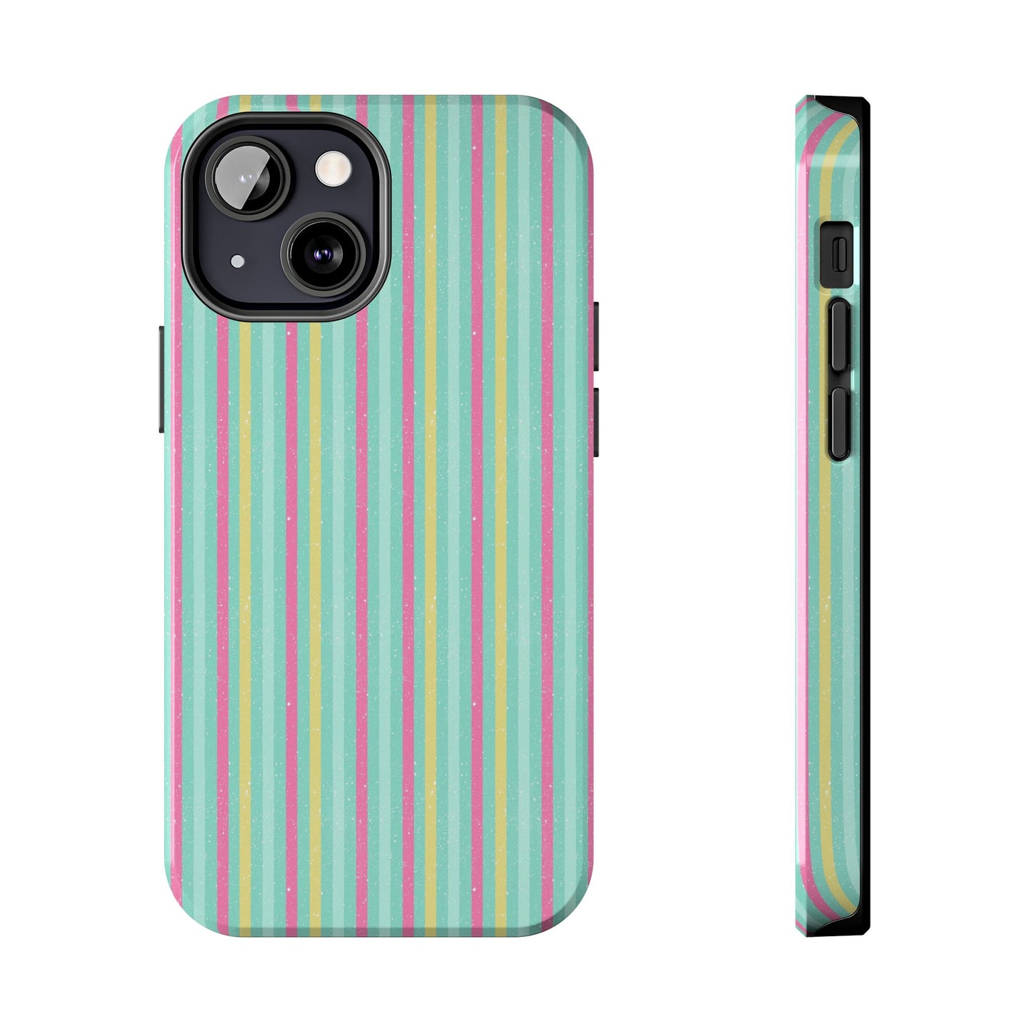 Pastel Stripes on Turquoise Tough Phone Cases