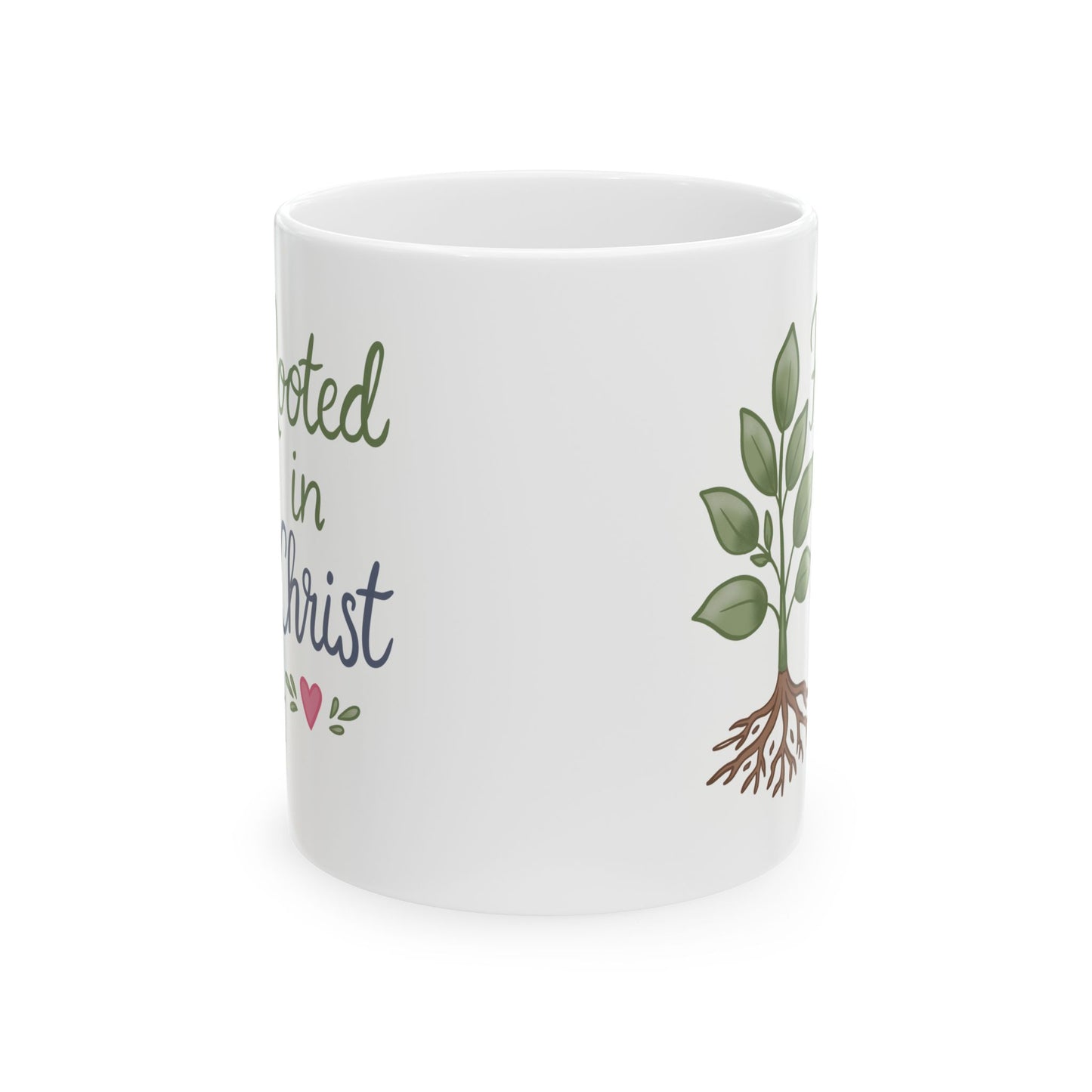 Rooted in Christ Ceramic Mug – Inspirational Faith Coffee Cup (11oz & 15oz)