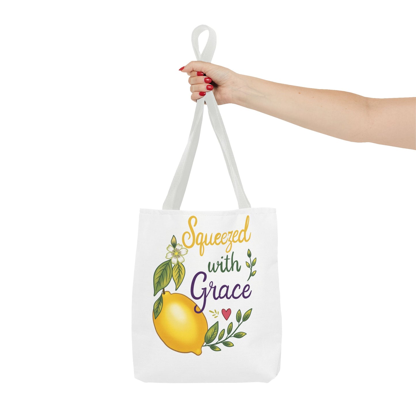Squeezed with Grace Lemon Tote Bag — Floral Fruit Market Shopping Tote