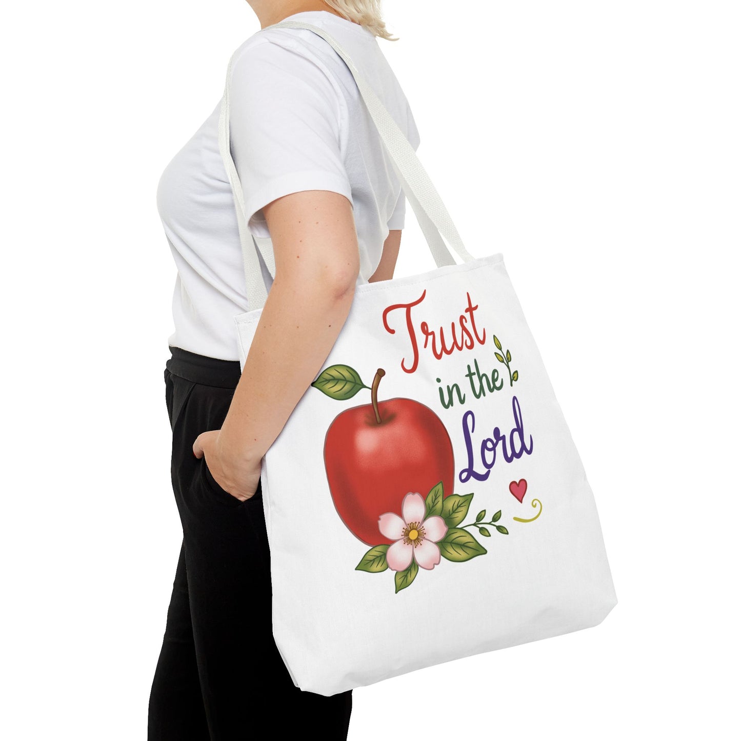 Trust in the Lord Apple Tote Bag — Faith-Based Christian Grocery & Everyday Tote