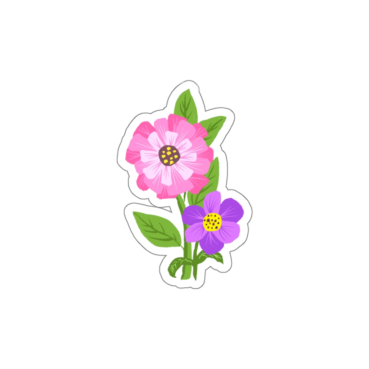 Pink and Purple Daisies Die Cut Sticker