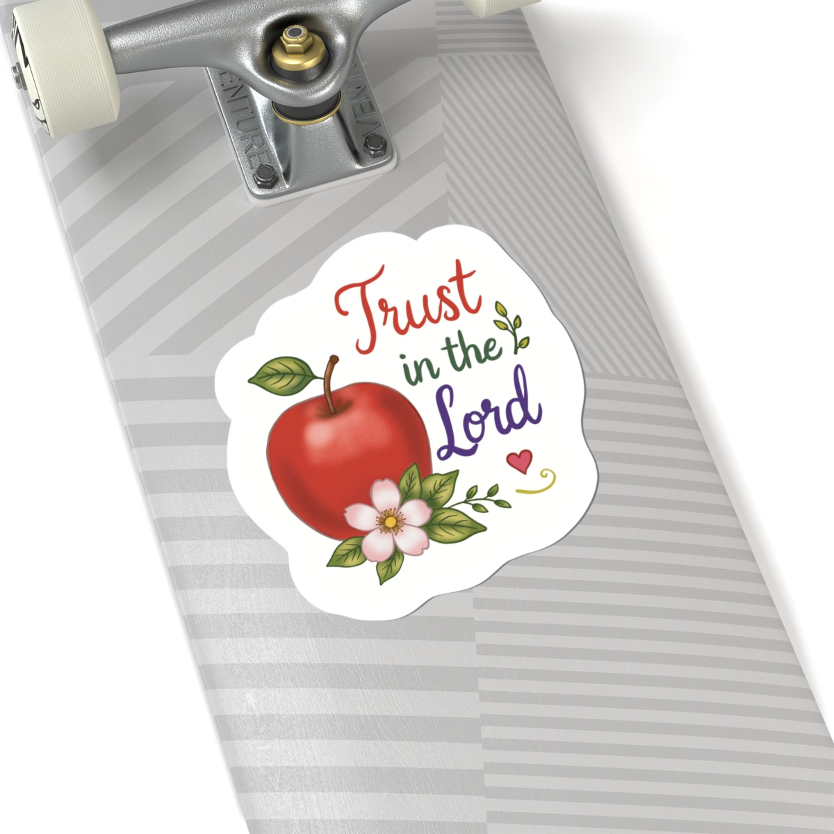 Trust in the Lord Apple Sticker — Faith-Based Kiss-Cut Decal