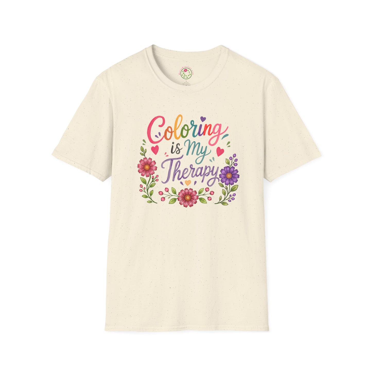 Coloring Is My Therapy T-Shirt — Floral Adult Coloring Hobby Tee