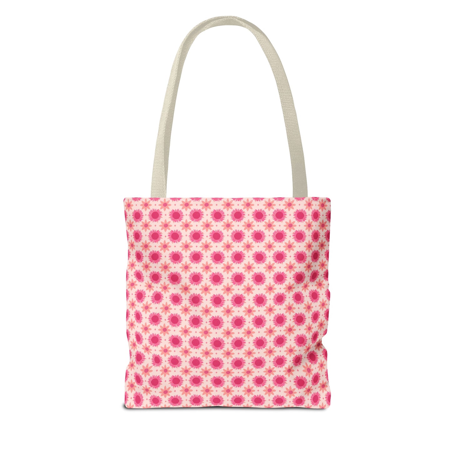 Pink Sunflowers on Pink Background Tote Bag